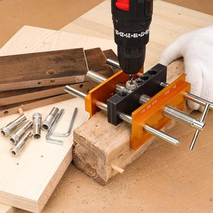 Self Centering Dowel Jig Kit Max 6.8'' Elongated Jaws & Extra-Wide Clamp