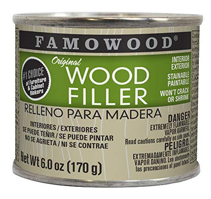 FamoWood 36141152 Original Wood Filler - 1/4 Pint, White Glaze