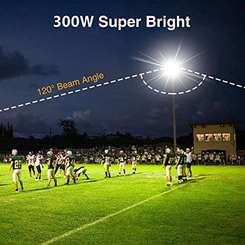 XYCN 300W LED Flood Light (2000W Equivalent), Super Bright 42,500LM 5000K Daylight IP66 Waterproof Security Outdoor LED Arena Lights Commercial Lighting Floodlight for Backyard|Court|Stadium|Yard - color: 300W led flood light