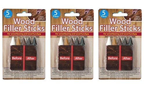 Handy Housewares 5 Piece Wood Filler Sticks - Repair and Restore Scratches on Wood Flooring and Furniture (3 Sets) - size: 3 sets