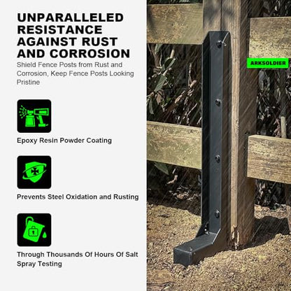 33.62" Fence Post Repair Kit, Fix Broken 4x4/6x6 Wood Post 6Pack - size: AS1-U 6Pack 33.62x4.7x2"