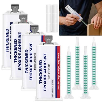 4 Sets 2 Part Epoxy Resin 5 Minute Epoxy Clear Glue 1.76 oz