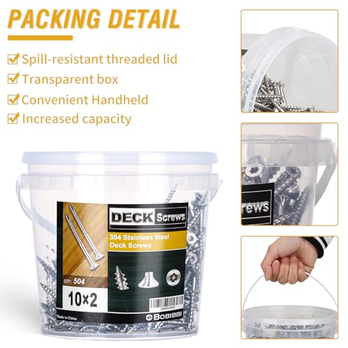 304 Stainless Steel Wood Screws, Flat Head T25 Torx Drive Deck Screws, #10x2 Inch for Wood, Decking and Fence, 5lb - size: 10x2'', style: 5lb