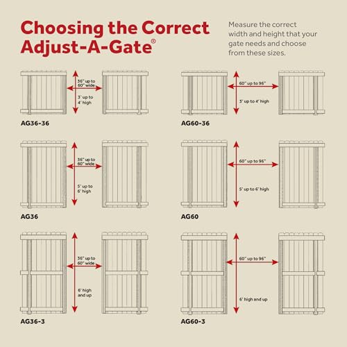 Adjust-A-Gate Wide 3 Rail Gate Kit, Black, 60-96 in, 60 in Tall, 2-Pack - size: 60"-96" wide openings over 6' high