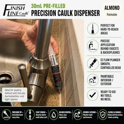 30mL Pre-Filled Precision Caulk Applicator Almond 5-Pack - color: Almond