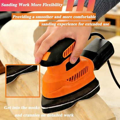 2pcs Mouse Detail Sanding Interface Pad 140mm*90mm 5 Holes Foam Interface Mouse Sander Sandpaper Backing Pad