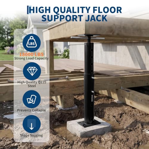 OUTLANE House Floor Jacks, 2 Pack 19"-36" Adjustable Jack Post 18000 LBS - color: Black, size: 19"-36"