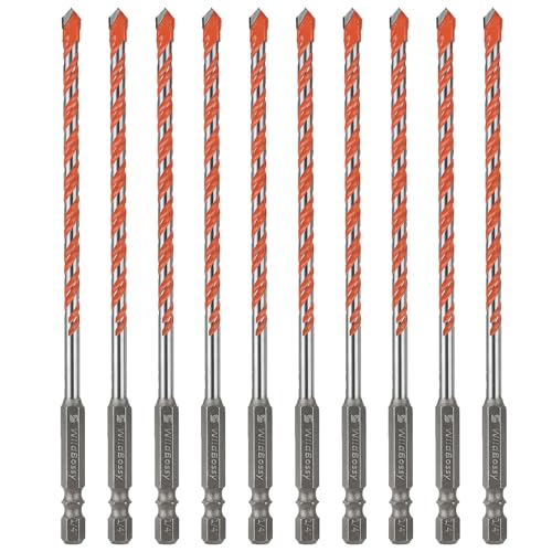 Concrete Drill Bits, 1/4" Hex Shank Masonry Bits, 10PCS - size: 1/4 in