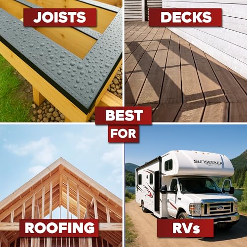XFasten Butyl Joist Tape for Decking, 2 Inch x 50 Feet, Professional Butyl Deck Joist Tape 2 Inch Waterproof Roof Sealant Flashing Tape, Black - style: 2 inch x 50 ft (Single Pack)