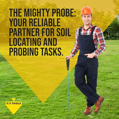 T&T Tools 48-Inch Mighty Probe Metal Soil Probe – 3/8" Hex Rod - 1 Pack - size: 48-Inch Long Overall w/ 3/8" Metal Hex Round Rod