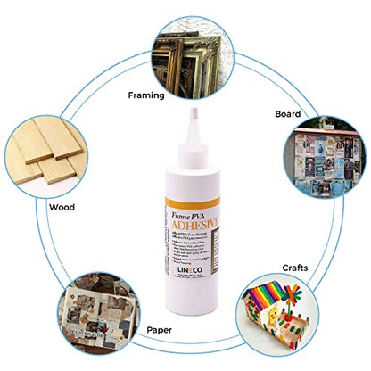Lineco Frame PVA Adhesive, Acid Free, Dried Clear and Flexible, 8 oz - size: 8 oz