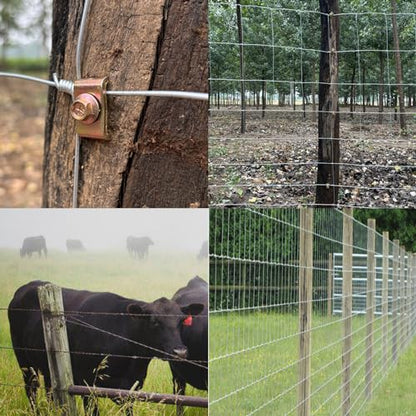 Wire Fence Staples 50 Pcs-2Inch, Heavy Duty Galvanized Cattle Fence Staples - Thicker Screws & Reinforced Buckles, Corrosion-Resistant, Easy Install with Power Drill, Reuse for mesh & Woven Fences - size: 2in-50pcs