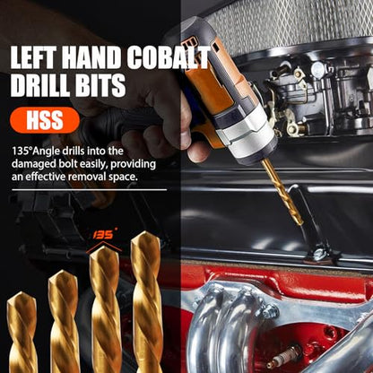 Damaged Screw Extractor Set 14 Pcs,Left Handed Drill Bit Screw Extractor - size: 14 PCS