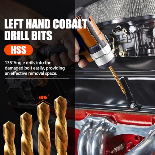 Damaged Screw Extractor Set 18 Pcs,Left Handed Drill Bit Screw Extractor - size: 18PCS