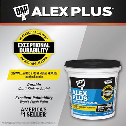 DAP Alex Plus Spackling, White, 32 Oz (7079818746)