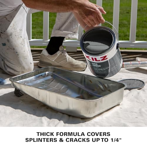 KILZ Over Armor Smooth Solid Coating Resurfacer, Slate Gray, 1 Gallon - color: Slate Gray, style: Smooth