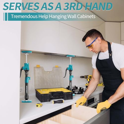 Third Hand Support Pole Heavy Duty, Cabinet Jacks for Installing Cabinets with 285 LBS Capacity and Expand from 15-4/5 to 23-3/5 in, 1-PC - size: 15.8" - 23.6" 1Pc