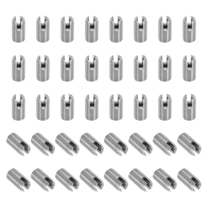 PATIKIL Self-Tapping Threaded Inserts, 40 Pcs M4 x M6.5 x 12mm 303 Stainless Steel Thread Adapter Reducer Slotted Screw Repair Inserts Nuts Sleeve - size: M4 x M6.5 x 12mm
