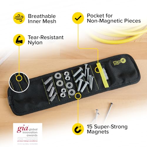MagSnap Magnetic Wristband by Wrap-It Storage - Black - color: Black