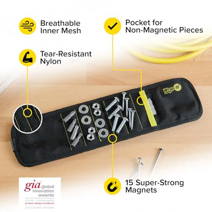 MagSnap Magnetic Wristband by Wrap-It Storage - Black - color: Black