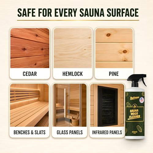 Sauna Wood Cleaner 32 oz | US Made | Sauna Spray | Hemlock, Pine, Cedar