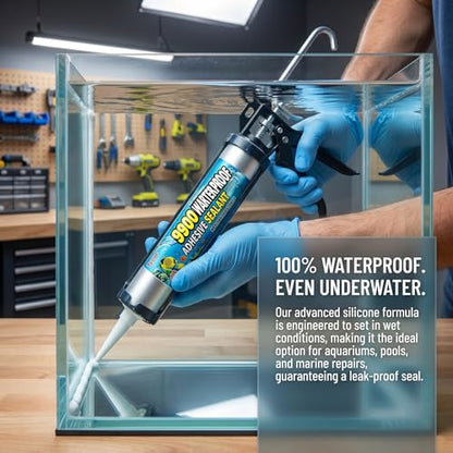 Tylove 9900 Silicone Waterproof Sealant for Roof, Wall, Fish Tank, RV & Metal Repair | Heat, Tear, Stretch & UV Resistant, Non-Toxic (Matte White) - color: Matte White