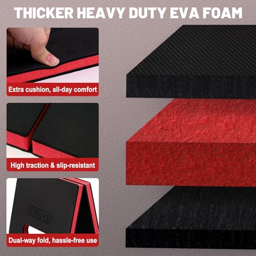 Foldable Extra Thick Kneeling pad, 1 Pack, Red,20.4x11.8 in - color: Red & Black