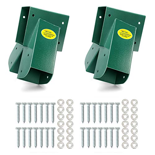 BETOOLL A-Frame 2 Brackets Swing Set Bracket with Mounting Hardware (Green) - style: End Brackets(2Pcs-Green)