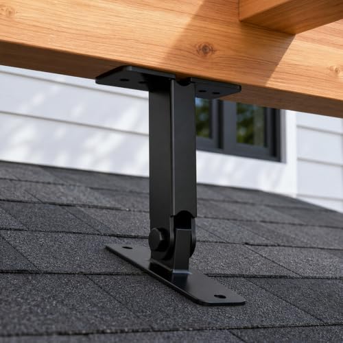 Heavy Duty Roof Riser Brackets, 180° Adjustable Patio Roof Riser, Black Metal Roof Riser Brackets for Patio Cover, Pergola, Gazebo, Wood Post (1 Pack) - color: Adjustable base, size: 1pcs