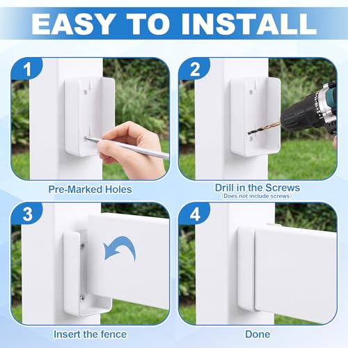 Nuanchu 10 Pcs Vinyl Fence Brackets, 2'' X 3.5'' - size: 2" x 3.5"