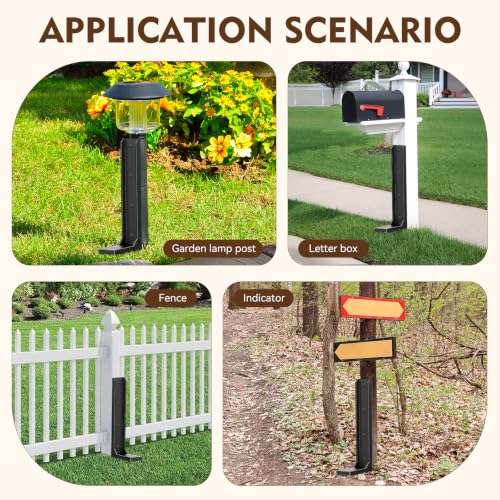 6-Pack Fence Post Saver Kit, 1/8-Inch 11-Gauge Galvanized Steel Ground Anchors, No-Dig Repair Spike for 4x4 & 6x6 Wood Posts, Heavy-Duty H-Shape Stake with Double-Layer Rust Shield