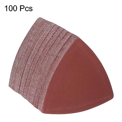 HARFINGTON 100pcs Triangular Hook & Loop Sandpapers 400 Grits 3-1/8" Aluminum Oxide Sanding Pads Random Orbital Mouse Detail Sander Papers Oscillating Multi Tool Sheets - size: 400 Grits
