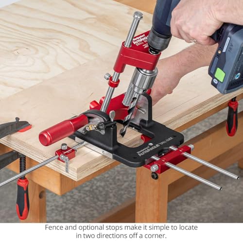 Woodpeckers AutoAngle Drill Guide, Deluxe, The Ultimate Portable Drill Guide, Angled Drilling From Vertical to 40°