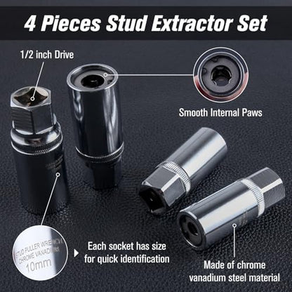 SPEEDWOX 4Pcs Metric Stud Removal Tool, 6-12mm Sockets for Broken Bolts