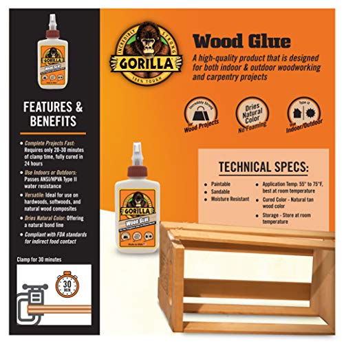 Gorilla Glue (Pack of 1) and Wood Glue (Pack of 2)