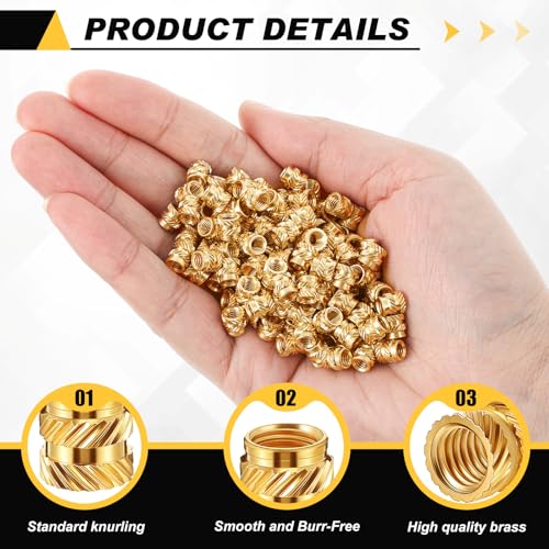 Yaocom 100 Pcs M6 Threaded Inserts M6 x D8 x L8 Heat Set Inserts - size: M6 X D8 X L8