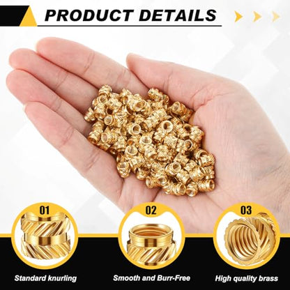 Yaocom 100 Pcs M6 Threaded Inserts M6 x D8 x L8 Heat Set Inserts - size: M6 X D8 X L8