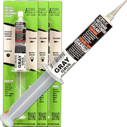 30mL Pre-Filled Precision Caulk Applicator Gray, 3-Pack - color: Aluminum Gray