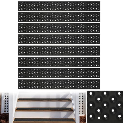 30 x 3.75 Inch Aluminum Stair Tread, 8 Pack Non Slip Metal Nosing - color: Black