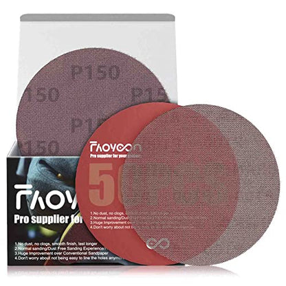 5 Inch Sanding Mesh | Micro Mesh Hook and Loop Sanding Discs | Dust Free Net Sandpaper | 50 Pack 150 Grit | Wet and Dry Sanding Screen | Anti-Clog and Last Longer - style: 150 Grit