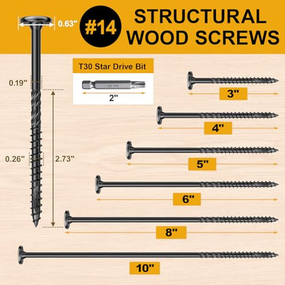 #14 x 10 Wood Structural Lag Screws - size: #14 x 10"