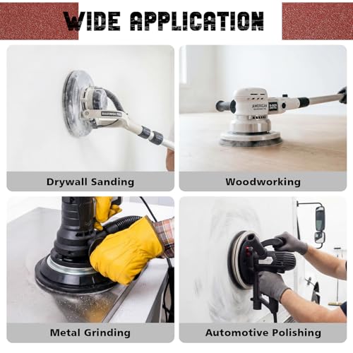 9 Inch 8 Hole Drywall Sanding Disc, 100 Grit 15 PCS Hook and Loop Sandpaper - style: Grit 100