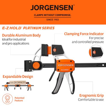 JORGENSEN E-Z Hold 2-Pack 6" 400LBS Aluminum Load Indicator Bar Clamps