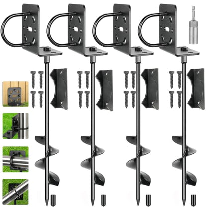 4 Pack 20-Inch Shed Tie Down Anchor Kit with L Brackets - size: 20 INCH