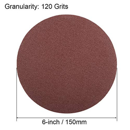 uxcell 6" PSA Sanding Discs 120 Grit Self Stick Aluminum Oxide Sandpaper for Random Orbital Sander Wood Metal Dry Polishing 10pcs - style: 120 Grit