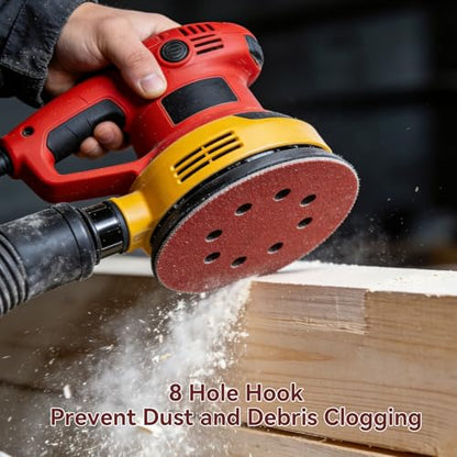 165 PCS 5 Inch Hook and Loop Sanding Discs with 8 Holes (Mix Grit-165pcs)