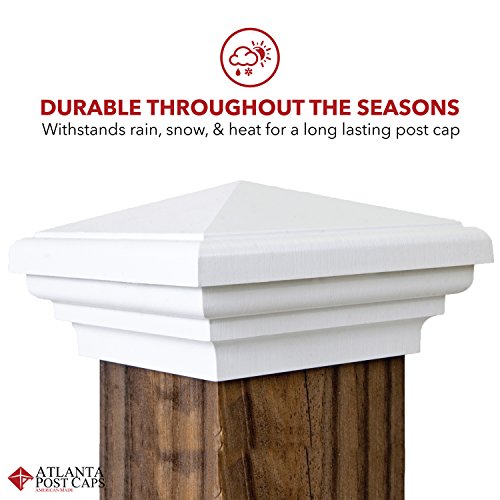4x4 White Pyramid Post Cap Fits Standard 4x4 Pressure Treated Post (3.5" x3.5") Most Common New England Style Top for Fences, Mailboxes & Decks, by Atlanta Post Caps. Also Available in 4"x4" Actual - color: White, size: 4x4 standard (3.5")