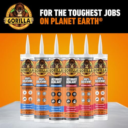 Gorilla Ultimate Sealant Window & Door Caulk, 9 oz Cartridge, White