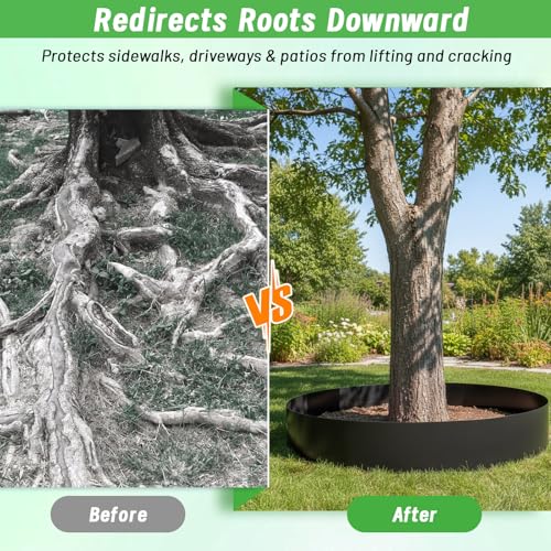 Convivium Tree Root Barrier Roll, 60mil Recycled HDPE Root & Bamboo Barrier for Landscaping, Heavy-Duty Root Blocker for Sidewalks, Driveways & Garden Edging (24in x 30ft x 60mil) - size: 24in x 30ft x 60mil