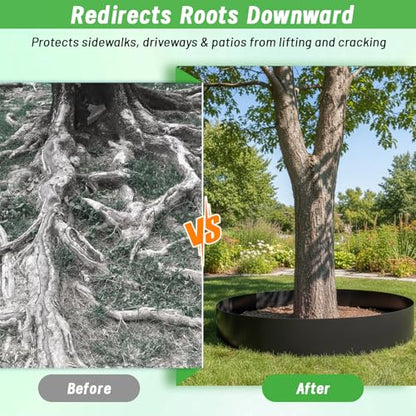 Convivium Tree Root Barrier Roll, 60mil Recycled HDPE Root & Bamboo Barrier for Landscaping, Heavy-Duty Root Blocker for Sidewalks, Driveways & Garden Edging (24in x 30ft x 60mil) - size: 24in x 30ft x 60mil